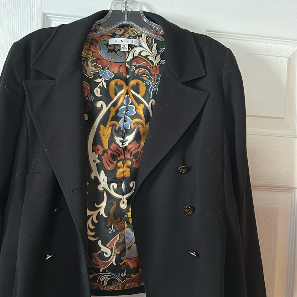 EUC CAbi black short blazer